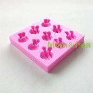 Mom&amp;pea 0623 Cartoon Rabbit Heads Shaped Silicone Mould for Fondant Cake Sugar Paste Cake Decoration 3d Cake Toppers... N4