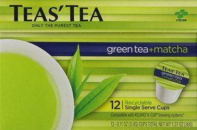 Teas' Tea Green Tea Plus Matcha, Single Serve Cups 12 Count N3