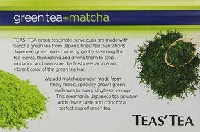 Teas' Tea Green Tea Plus Matcha, Single Serve Cups 12 Count N4