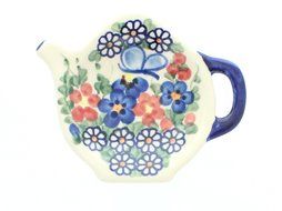 Polish Pottery Garden Butterfly Tea Bag Holder