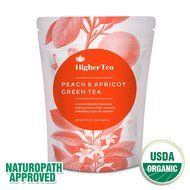 Peach &amp; Apricot Organic Green Tea 3 Oz, By Higher Tea (40 Cups) Premium Loose Leaf Peach Tea with Apricot on Green...