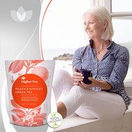 Peach &amp; Apricot Organic Green Tea 3 Oz, By Higher Tea (40 Cups) Premium Loose Leaf Peach Tea with Apricot on Green... N3