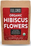 Organic Hibiscus Flowers - Cut &amp; Sifted - 16oz Resealable Bag (1lb) - 100% Raw From Egypt - by Feel Good Organics
