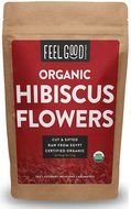 Organic Hibiscus Flowers - Cut &amp; Sifted - 16oz Resealable Bag (1lb) - 100% Raw From Egypt - by Feel Good Organics N9
