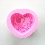 Wocuz W0428 Heart Shape Rose Pattern Soap Mold Candy Making Silicone Mold Cake Decoration Mould Fondant Chocolate...