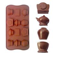 Tea Cup Clock Teapot Silicone Cake Mold Chocolate Mould Baking Tools