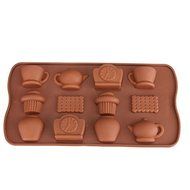 Tea Cup Clock Teapot Silicone Cake Mold Chocolate Mould Baking Tools N3