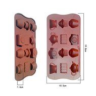Tea Cup Clock Teapot Silicone Cake Mold Chocolate Mould Baking Tools N4