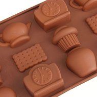 Tea Cup Clock Teapot Silicone Cake Mold Chocolate Mould Baking Tools N6