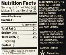Celestial Seasonings Honey Lemon Ginseng Green Tea Bags, 20 ct, 2 pk