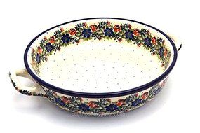 Polish Pottery Baker - Round with Handles - Large - Garden Party