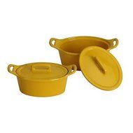 OmniWare Oval High Quality Casserole Set with Lids (Set of 2)