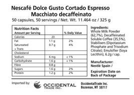 50 X Nescaf&eacute; Dolce Gusto Espresso Cortado Decafeinato, Decaffeinated, Coffee Capsule, 50 Capsules N2