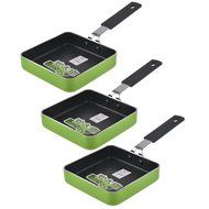 Kmise Mini Non Stick Frying Pan Sauce Pan Cookware 4.7 Inch with Aluminum Body 3 Pcs