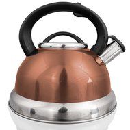Stainless Steel Whistling Tea Kettle or Tea Maker w/ Encapsulated Base 2.8 Liter (Copper) N2