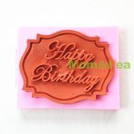 Mom&amp;pea 0636 Happy Birthday Shaped Silicone Mould for Fondant Cake Sugar Paste Cake Decoration 3d Cake Toppers...