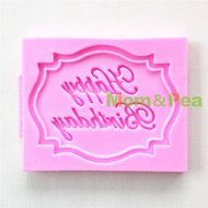 Mom&amp;pea 0636 Happy Birthday Shaped Silicone Mould for Fondant Cake Sugar Paste Cake Decoration 3d Cake Toppers... N3