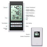 Oria Weather Station, Digital Indoor/Outdoor Temperature Wireless Thermometer with Remote Sensor &amp;Blue Backlight N4