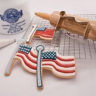 Flag Cookie and Fondant Cutter - Ann Clark - 4.4 Inches - US Tin Plated Steel
