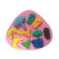 Yunko Beach Umbrella Slipper Silicone Mould Fondant Silicone Sugar Mini Mold Craft Molds DIY Cake Decorating