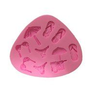 Yunko Beach Umbrella Slipper Silicone Mould Fondant Silicone Sugar Mini Mold Craft Molds DIY Cake Decorating N2