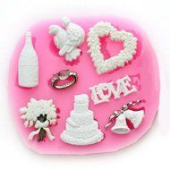 mini LOVE Christmas Fondant Mold Silicone Sugar mold Craft Molds DIY gumpaste flowers Cake Decorating Moulds