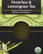 Feverfew &amp; Lemongrass Tea - Organic Herbs - 18 Bleach Free Tea Bags
