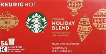Starbucks Coffee Holiday Blend Keurig K-Cups, 54 Counts N5