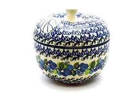 Polish Pottery Apple Baker - Large - Blue Berries