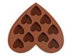WruiHeart Shaped Silicone Cake Mold &amp; Ice Tray (Brown)