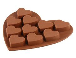 WruiHeart Shaped Silicone Cake Mold &amp; Ice Tray (Brown) N2