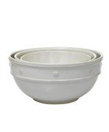 Juliska Berry &amp; Thread Whitewash Mixing Bowls Set of Three