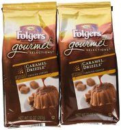 Folgers, Gourmet Selections, Caramel Drizzle Ground Coffee, 10oz Bag (Pack of 2)