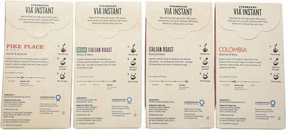 Starbucks Via Instant Coffee Bundle- 48 Packets of Assorted Flavors N2
