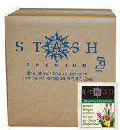 Stash Tea Organic Green Tea Bags in Foil, Lemon Ginger, 100 Count