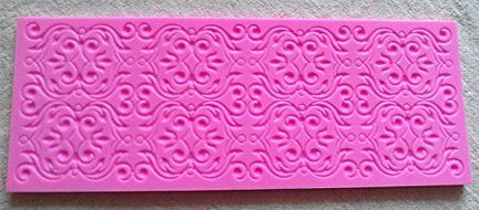 Design 198 European Style Classic Sugar Lace Mold, Silicone Sugar Lace Mold, Silicone 3D Cake Fondant Mold