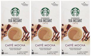 Starbucks VIA Latte - Caffe Mocha (5 Single Serve Packets) (Pack of 3) N2