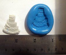 Wedding Cake Flexible Food Grade Silicone Push Mold for Polymer Clay, Resin,wax,miniature Food,sweets,plaster N2
