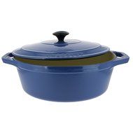 Chasseur 6-quart Blue French Enameled Cast Iron Oval Dutch Oven N2