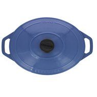 Chasseur 6-quart Blue French Enameled Cast Iron Oval Dutch Oven N3