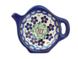 Polish Pottery Aztec Flower Teabag Holder