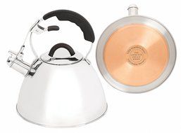 Chef's Secret KTTKC Surgical Stainless Steel Tea Kettle with Copper Capsule Bottom, Mirror Finish, 2.75 Quarts N4