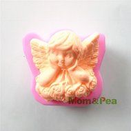 Mom&amp;pea 0525 Angel Thinking Shaped Silicone Mould for Fondant Cake Sugar Paste Cake Decoration 3d Cake Toppers...