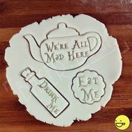 FULL Set of 3 Alice In Wonderland Tea Party Cookie Cutters | Alice in Wonderland themed biscuit cutters N4