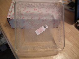 Princess House Clear Glass #540 Fantasia 10" Square Baking Dish N2