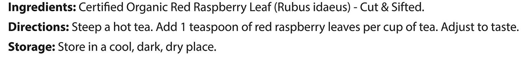 Organic Red Raspberry Leaves - Cut &amp; Sifted - 16oz Resealable Bag (1lb) - 100% Raw From Bulgaria N5
