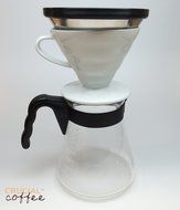 Washable &amp; Reusable Stainless Steel Cone Coffee Filter &amp; Pour Over Kettle, Fits Hario V60 02 &amp; 03 Coffee Drippers... N4