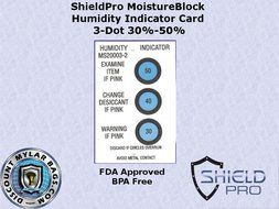 ShieldPro Humidity Indicator Card 3-Dot 30-50% for use with Desiccant/Moisture Absorber in Gun Cases, Camera Cases...