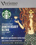 2016 Starbucks Anniversary Blend Verismo Coffee Pods 12 ct Box N2
