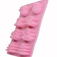 Generic Silicone Mold Pan For Baking Cake Cookie 8-Cavity Colour Pink